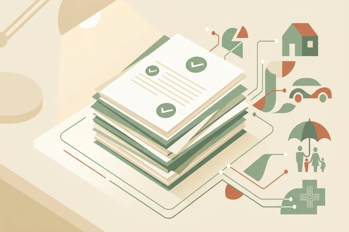 Symbolische Darstellung Policenprüfung und Checkliste für casualroutinecanvas.info, 1200×800 px